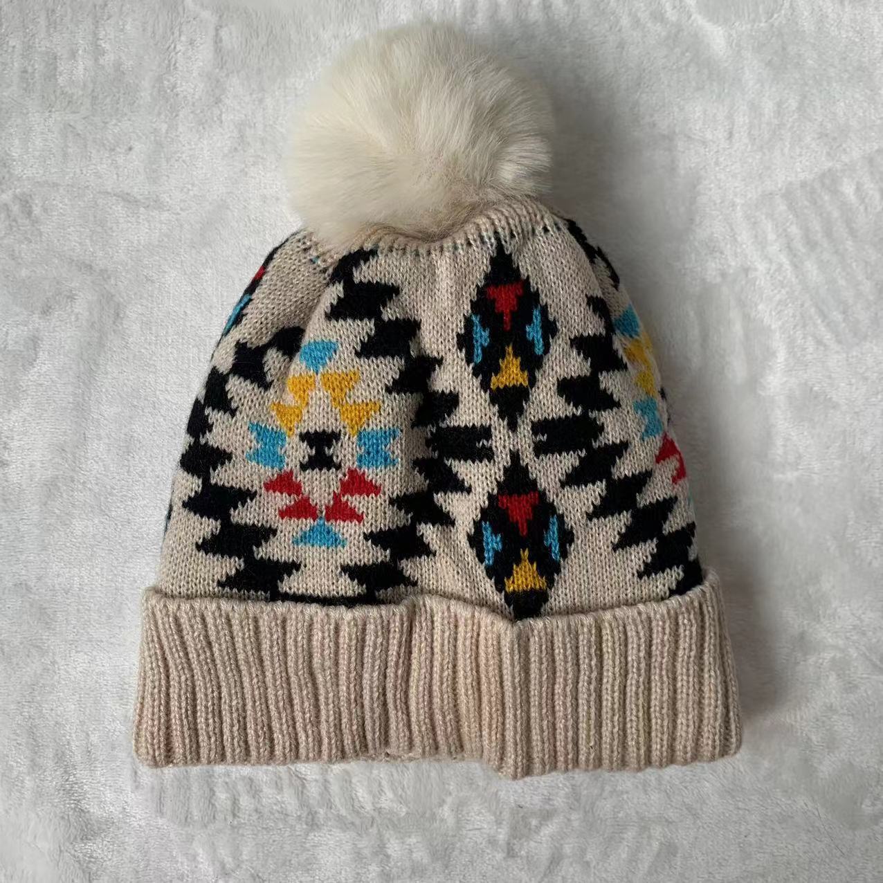 Ladies  Print Thermal Knit Hat