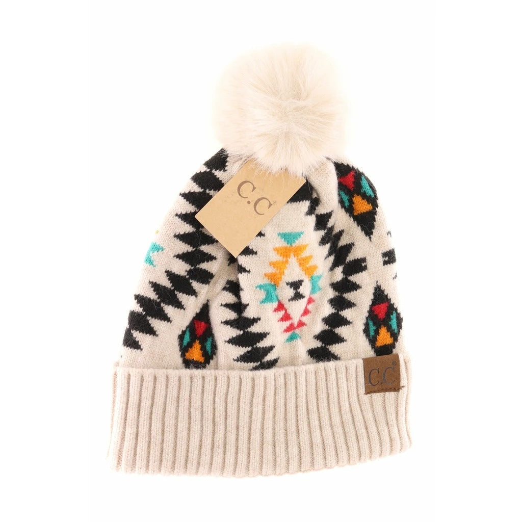 Ladies  Print Thermal Knit Hat