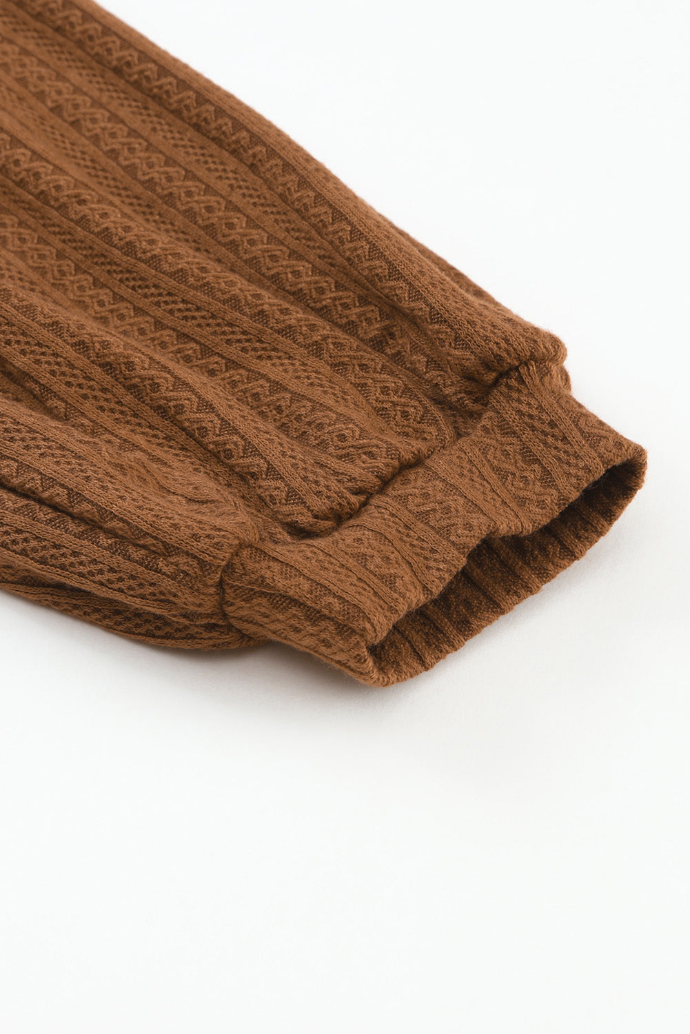 Knit Jacquard Puffy Long Sleeve Top