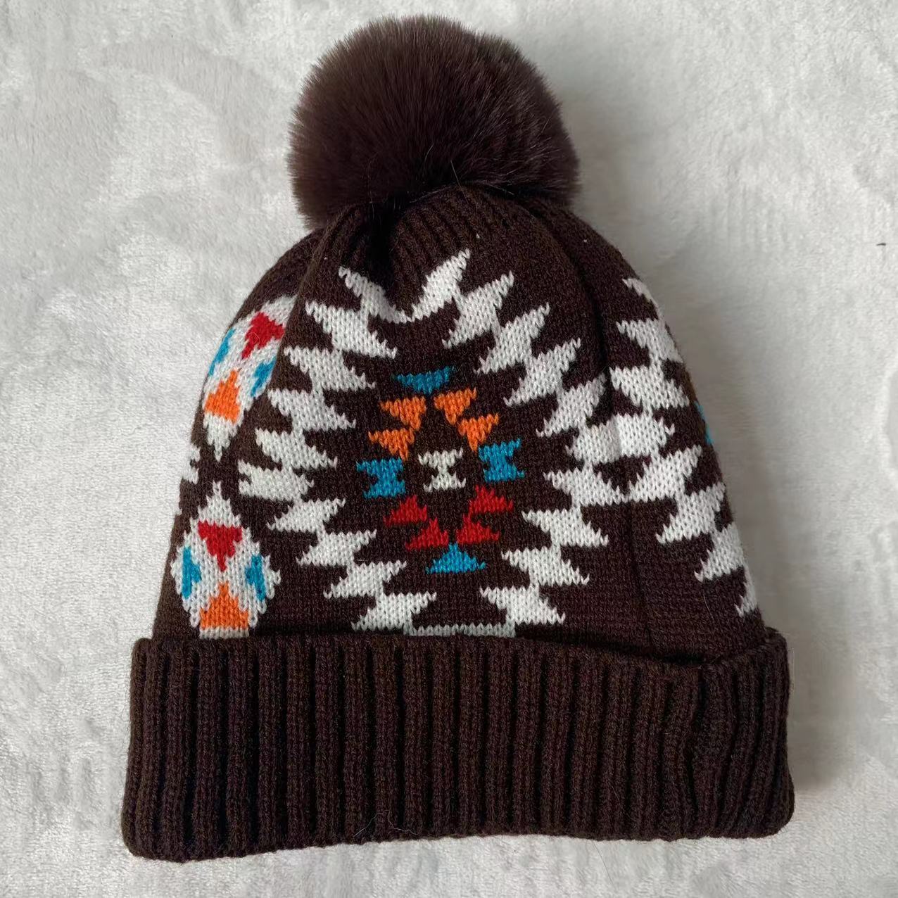 Ladies  Print Thermal Knit Hat