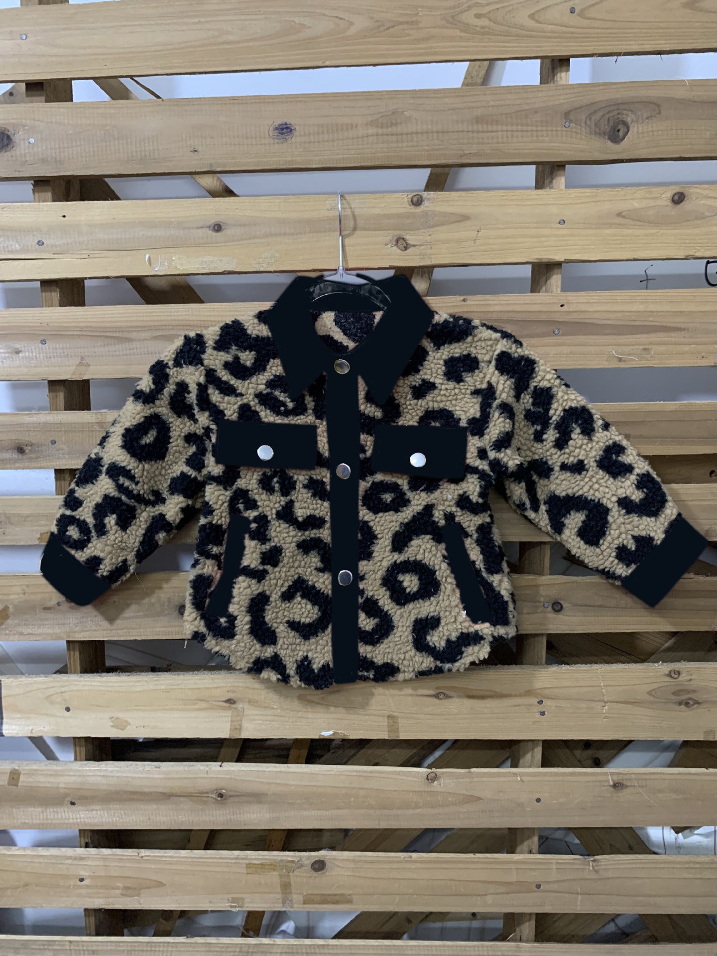 Kids Leopard Print Plush Coat