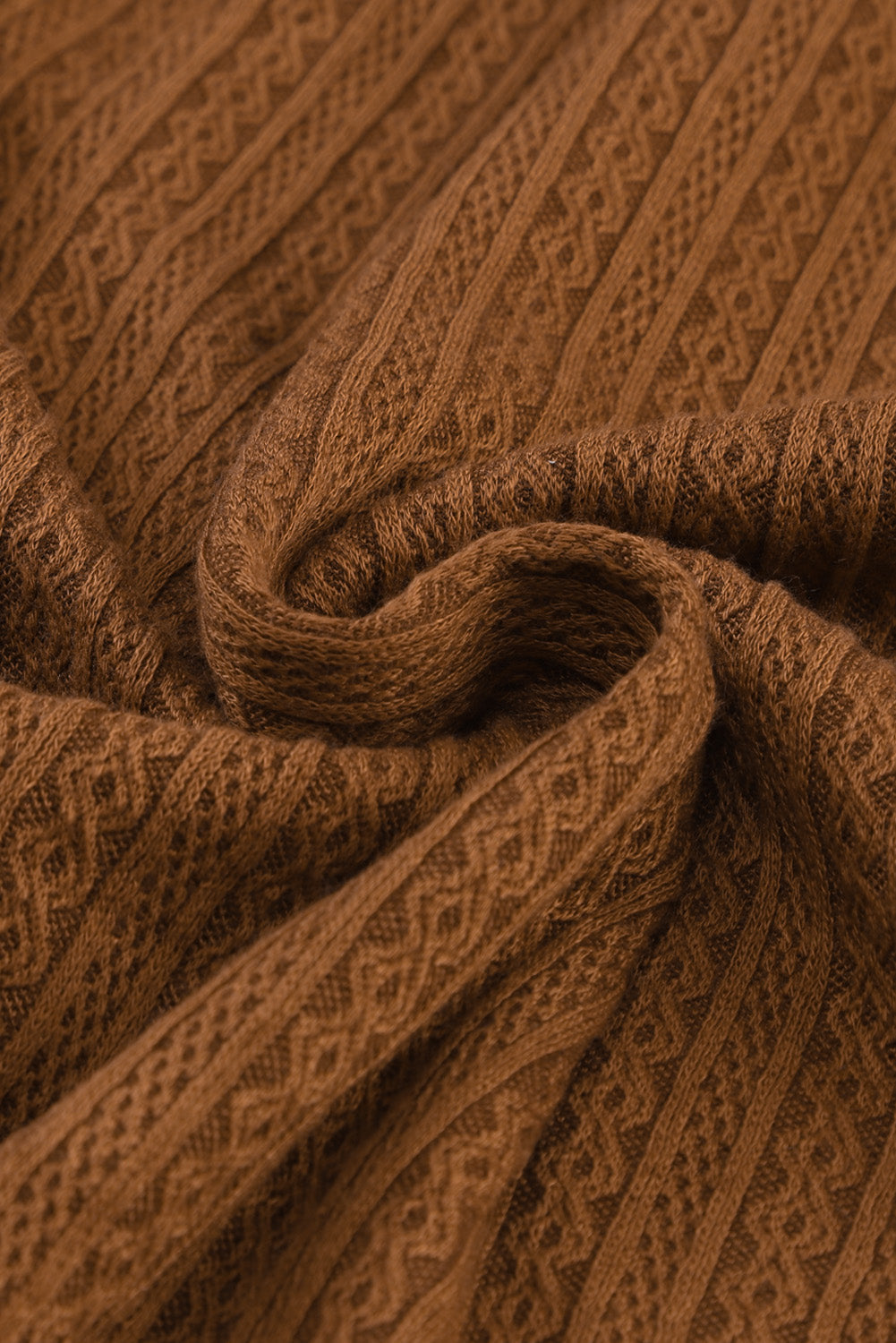 Knit Jacquard Puffy Long Sleeve Top