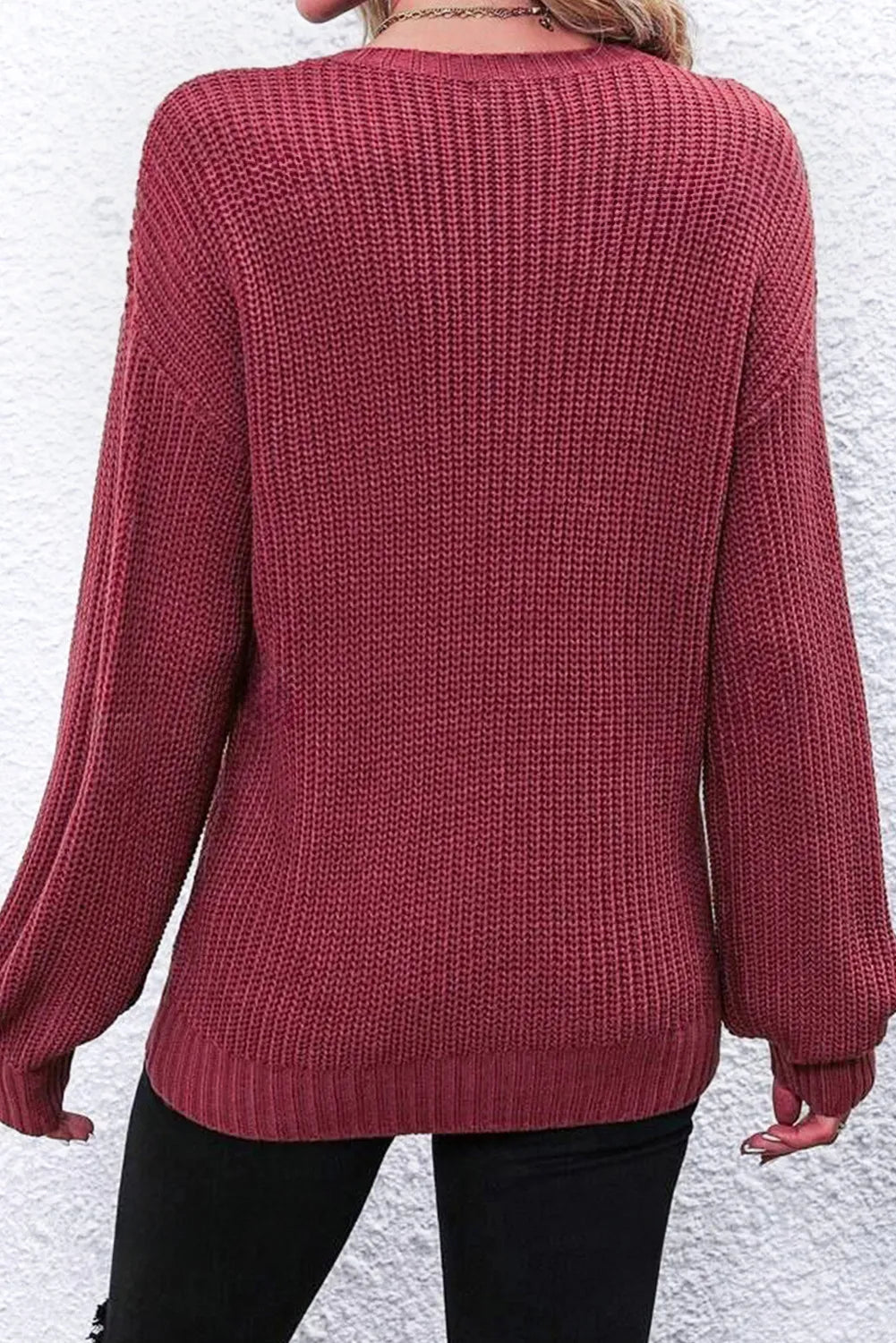 THANKSGIVING Round Neck Long Sleeve Sweater